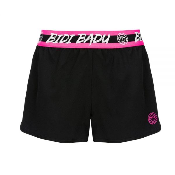 BIDI BADU Bella 2.0 Tech - Maglietta Donna A V, Nero - Tessuto Asciugatura Rapida 88% Poliestere 12% Elastan - Abbigliamento Sportivo