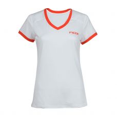 CAMISETA NOX TEAM BLANCO ROJO MUJER