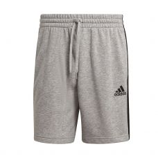 PANTALON CORTO ADIDAS ESSENTIALS FRENCH TERRY 3 BANDAS GRIS