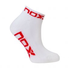 CALCETINES NOX TOBILLEROS BLANCO ROJO MUJER