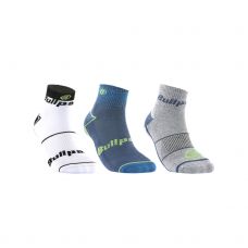 PACK 3 PARES CALCETINES BULLPADEL BP-2205 BLANCO AZUL GRIS