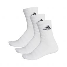 3 PARES CALCETIN ADIDAS CUSH CRW BLANCO NEGRO
