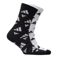 2 PARES CALCETINES ADIDAS CREW AOP NEGRO BLANCO