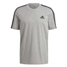 CAMISETA ADIDAS ESSENTIALS 3 BANDAS GRIS NEGRO