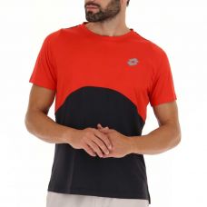 CAMISETA LOTTO RUN FIT TEE BLOCK ROJO NEGRO