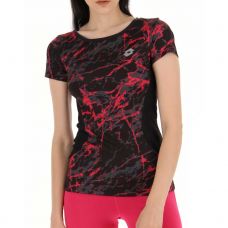 CAMISETA LOTTO RUN FIT NEGRO ROSA MUJER