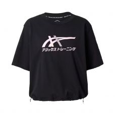 CAMISETA ASICS TIGER TEE NEGRO ROSA MUJER