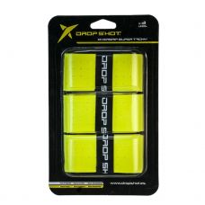 PAQUETE 3 UNIDADES OVERGRIP DROP SHOT SUPER TACKY AMARILLO