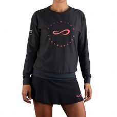 SUDADERA ENDLESS INNER TECH NEGRO ROJO MUJER