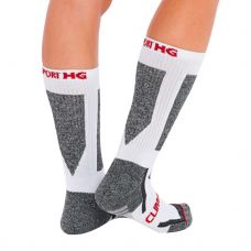 CALCETINES TECNICOS FIBRA CARBONO HG SPORT BLANCO GRIS