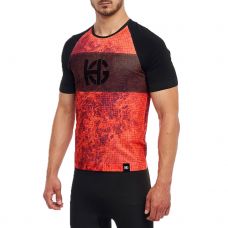 CAMISETA MICROPERFORADA HG SPORT SPIKE NARANJA NEGRO
