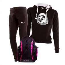 PACK SIUX MOCHILA PANTALON NEGRO Y SUDADERA BELICE MUJER NEGRO
