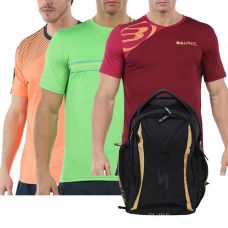 PACK MOCHILA SIUX DIABLO GOLD Y 3 CAMISETAS BULLPADEL