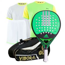 PACK ADIDAS REAL POWER CTRL 1.8, PALETERO VIBORA, 2 CAMISETAS SIUX Y UN PANTALON