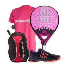 PACK ADIDAS REAL POWER CTRL 1.8 MUJER, ZAPATILLAS WILSON ASTRAL Y MOCHILA VISION