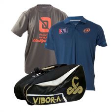PACK PALETERO VIBORA MAMBA, POLO CENERE Y CAMISETA BULLPADEL PAQUITO NAVARRO