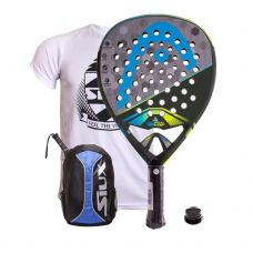 PACK HEAD GRAPHENE TOUCH ALPHA ELITE Y MOCHILA SIUX AZUL