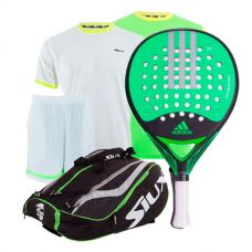 PACK ADIDAS REAL POWER CTRL 1.8, PALETERO SIUX, 2 CAMISETAS SIUX Y UN PANTALON