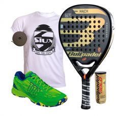 PACK BULLPADEL HACK 2018 Y ZAPATILLAS WILSON KAOS CLAY COURT VERDE AZUL