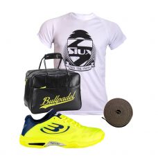 PACK BULLPADEL ZAPATILLAS VERTEX 18 AMARILLO Y BOLSA BULLPADEL NEGRA