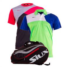 PACK SIUX PALETERO MASTERCOMBI ROJO, CAMISETA ZEUS NEGRO ROJO Y POLO ZEUS VERDE
