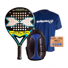 PACK HARLEM VULCAN, MOCHILA VISION Y CAMISETA BULLPADEL
