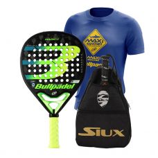 PACK BULLPADEL HACK 20, BANDOLERA SIUX Y CAMISETA BULLPADEL MAXI SANCHEZ