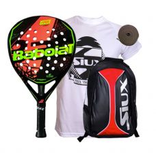 PACK BABOLAT VIPER CARBON Y MOCHILA SIUX ROJA
