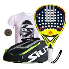 PACK ADIDAS ADIPOWER ATTK 1.7 Y PALETERO SIUX AMARILLO