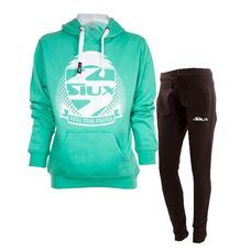 EQUIPACION MUJER SIUX SUDADERA TURQUESA Y PANTALON NEGRO