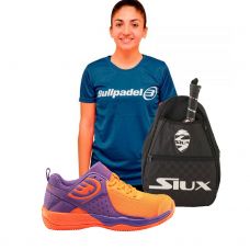 PACK ZAPATILLAS BULLPADEL BEMER MUJER, BANDOLERA SIUX Y CAMISETA