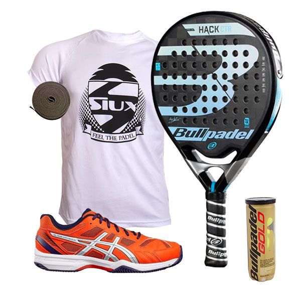 Pack Bullpadel Hack Control y Zapatillas Asics Gel Naranja | Oferta en padel