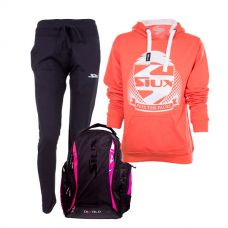PACK SIUX MOCHILA DIABLO FUCSIA, PANTAL�N MARINO Y SUDADERA CORAL