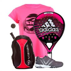 PACK ADIDAS FASTER PINK Y ZAPATILLAS VARLION V-PRO MAX MUJER GRIS