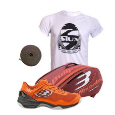PACK BULLPADEL ZAPATILLAS HACK KNIT Y PALETERO NARANJA