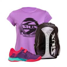 PACK BABOLAT PROPULSE WOMAN VIOLETA Y MOCHILA SIUX TRAIL PLATA