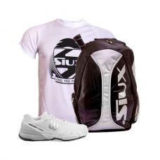 PACK WILSON RUSH PRO 2.5 BLANCO Y MOCHILA SIUX TRAIL PLATA