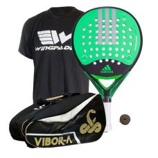 PACK ADIDAS REAL POWER CTRL 1.8, PALETERO VIBORA Y CAMISETA WINGPADEL