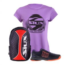 PACK WILSON ASTRAL AZUL MUJER Y MOCHILA SIUX TRAIL 2.0 ROJO