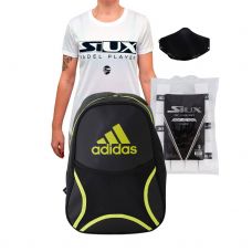 PACK MOCHILA ADIDAS BACKPACK CLUB LIMA Y CAMISETA SIUX ECLIPSE MUJER BLANCO