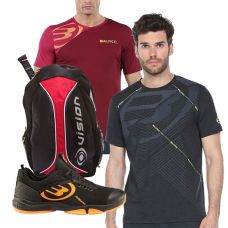 PACK BULLPADEL HACK KNIT 20V NEGRO, MOCHILA Y 2 CAMISETAS