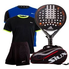 PACK ADIDAS REAL POWER CTRL LTD, PALETERO SIUX ROJO Y EQUIPACION