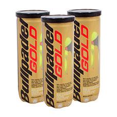 Pack de 3 botes de 3 pelotas Bullpadel Gold