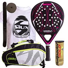 PACK PADEL SESSION MATRIX 3 FUCSIA Y PALETERO MATRIX 4